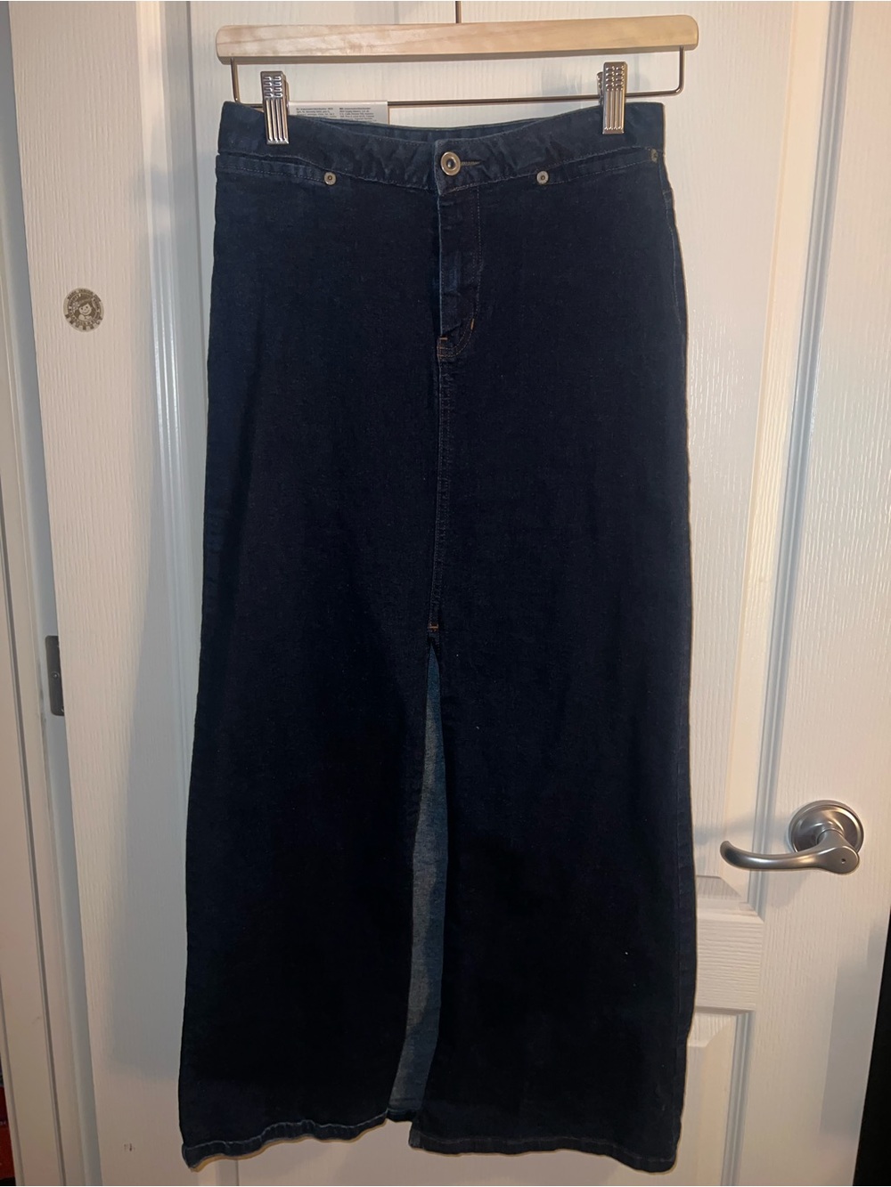GAP Dark Blue Denim Maxi Skirt with Front Slit